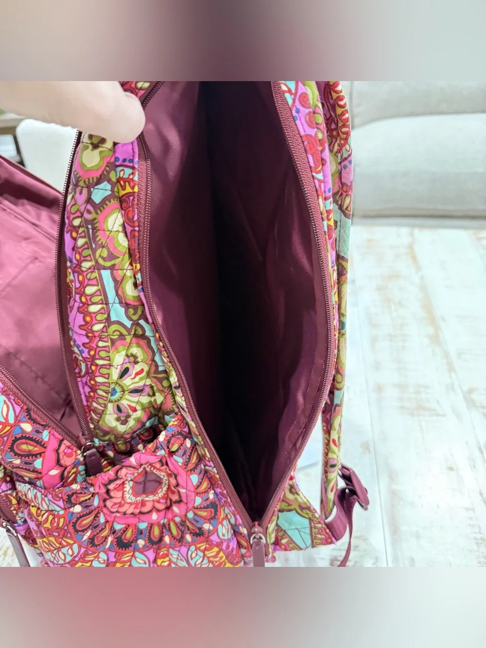 VERA BRADLEY Essential Large Backpack in Resort Medallion Retired Bohemian Pink